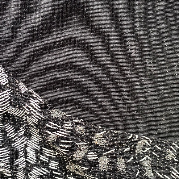 R&M Richards Vintage Black Silver Glitter Holiday Party Tank Camisole- Sz-18W - Picture 4 of 14